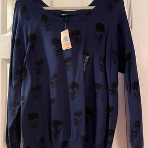 Torrid blue skull sweater